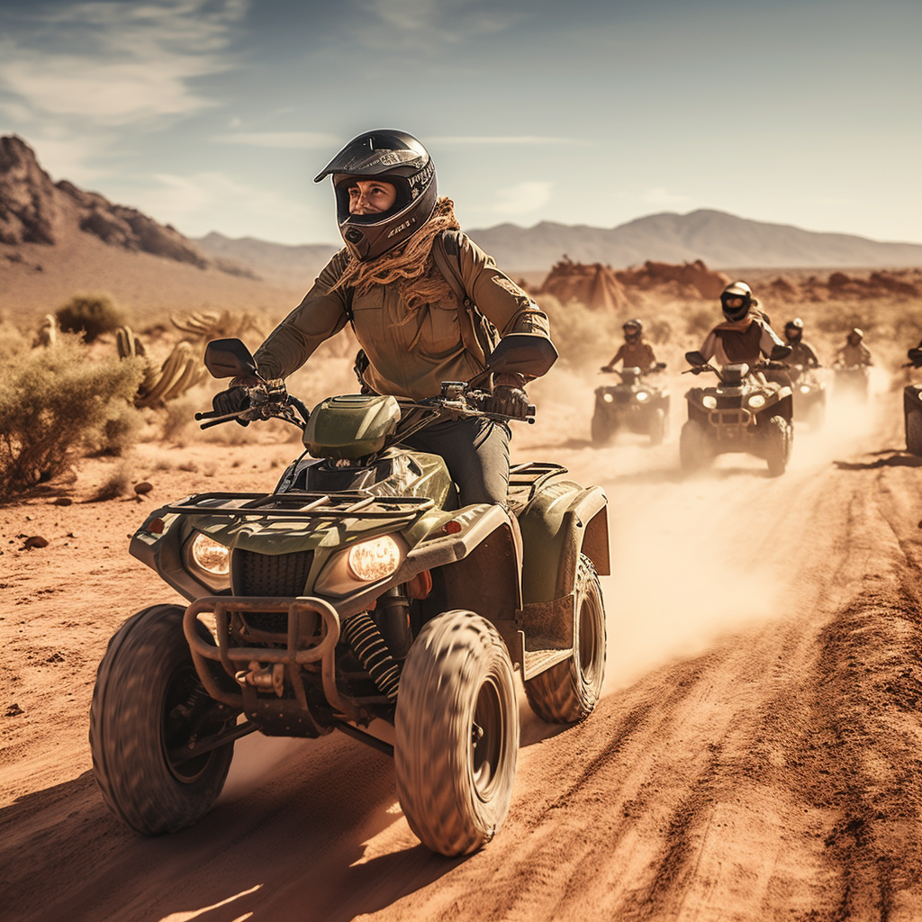 image of people doing quadding in the Agafat desert in Marrakech